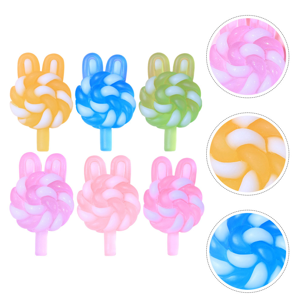 Resin Crafts Diy - 24Pcs 귀여운 만화 롤리팝 참 토끼