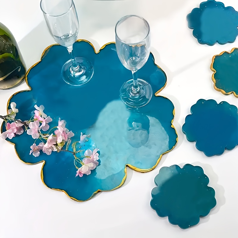 Silicone Mold Tray - 5개 거울형 대형 꽃, 소형 꽃