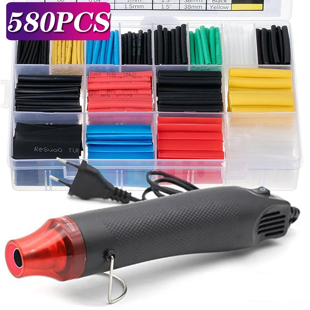 Heat Gun Small - 580/530/127PCS 열수축 튜브 키트 2:1 수축