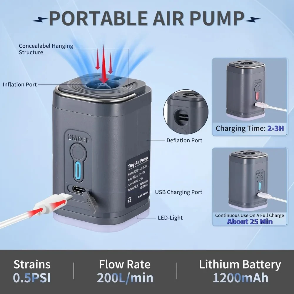 Vacuum Chamber Small - 미니 휴대용 에어 펌프, 1300mAh 배터리,