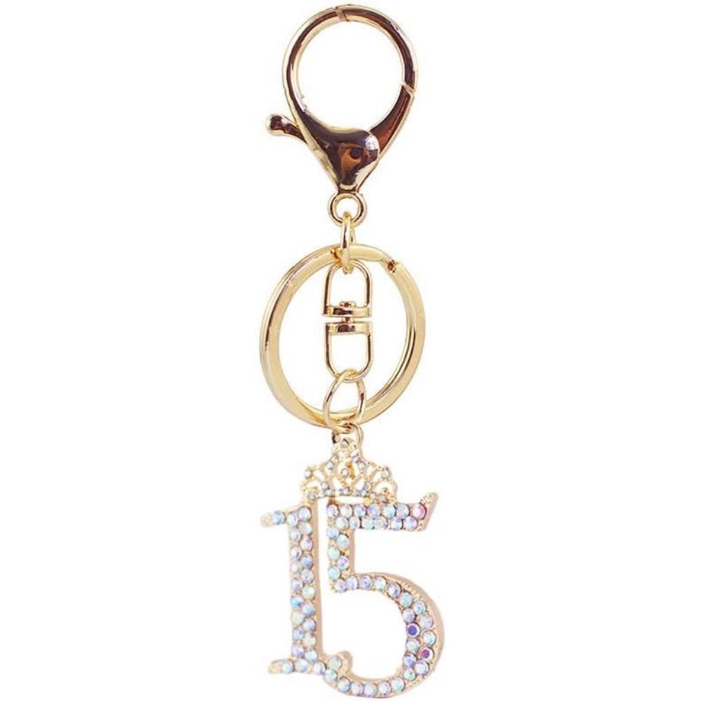 Resin Glitter Pack - 반짝이는 숫자 15 라인스톤 자동차 열쇠고리