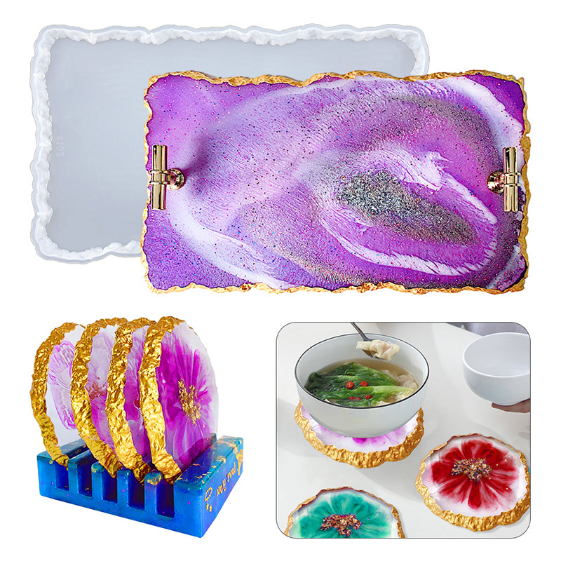 Geode Mold Silicone - DM413 Drusy 코스터 수지 금형 Geode