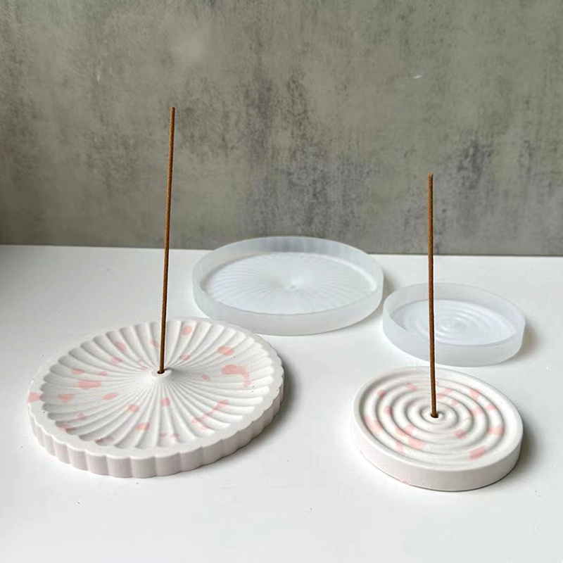 Silicone Mold Tray - 1개의 실리콘 향꽂이 몰드, DIY 원형