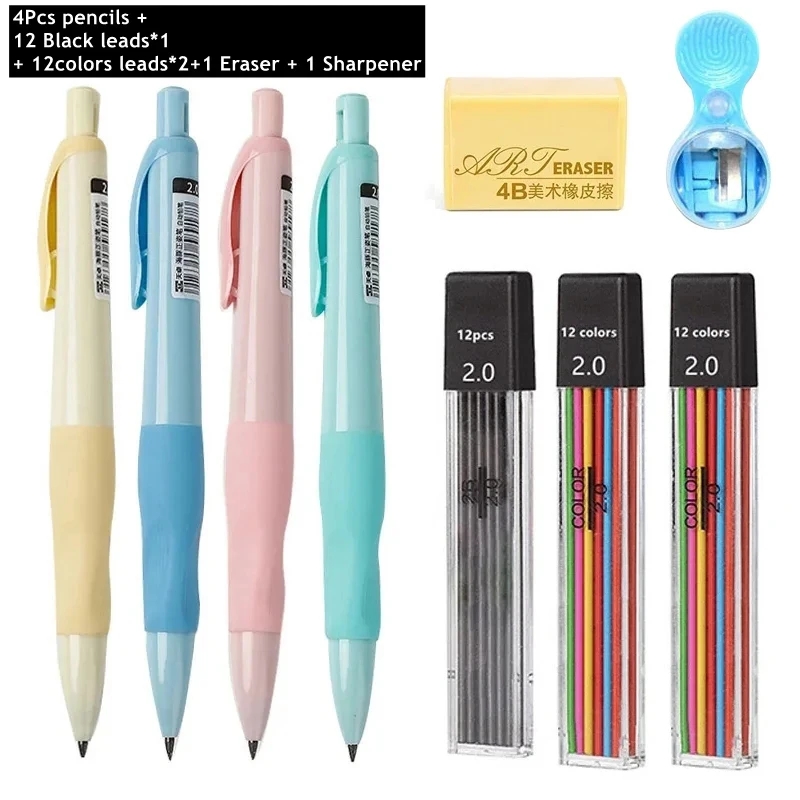 Staedtler Pencil Lumocolor - 기계식 연필 세트 2.0mm HB 검정/컬러