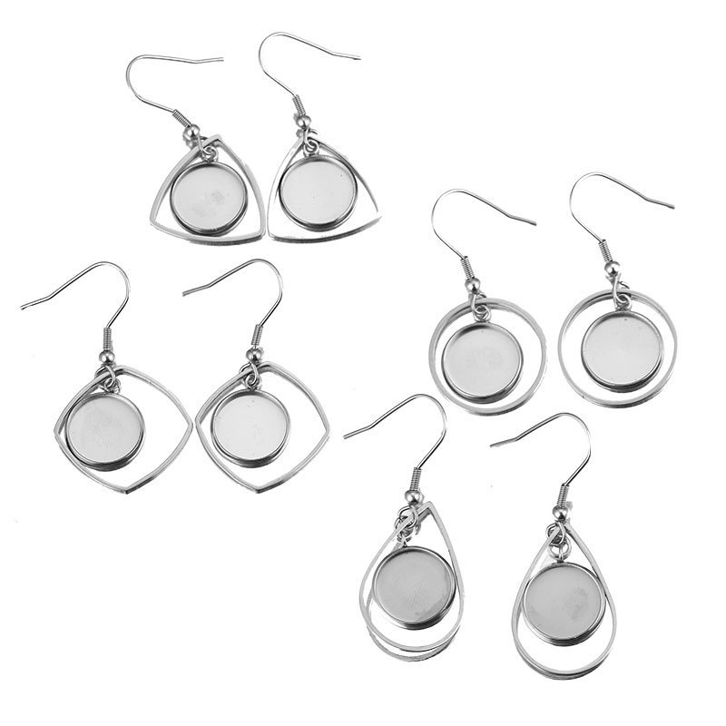 Bezels Set Pendant - 10pc 스테인레스 스틸 트레이 베젤 카보