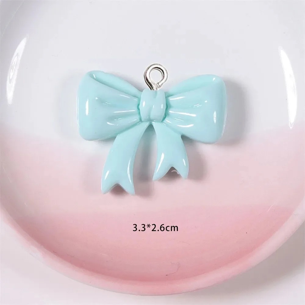 10 조각 캔디 컬러 보우 수지 참 수제 장식품 여성  - Resin Crafts Diy 리뷰 및 가격