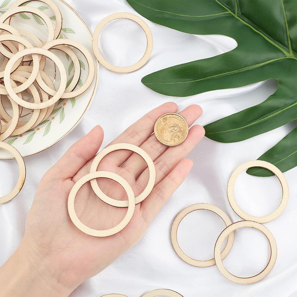 미완성 나무 조각 반지 모양, 원형 장식품, 크리스마스 - Wood Ring Blank 리뷰 및 가격