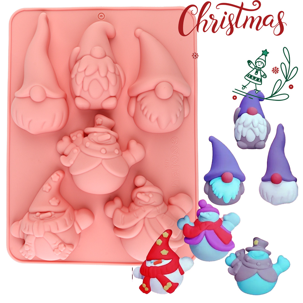 6구 크리스마스 노움 케이크 초콜릿 실리콘 베이킹 몰드 - Resin Craft Ideas 리뷰 및 가격