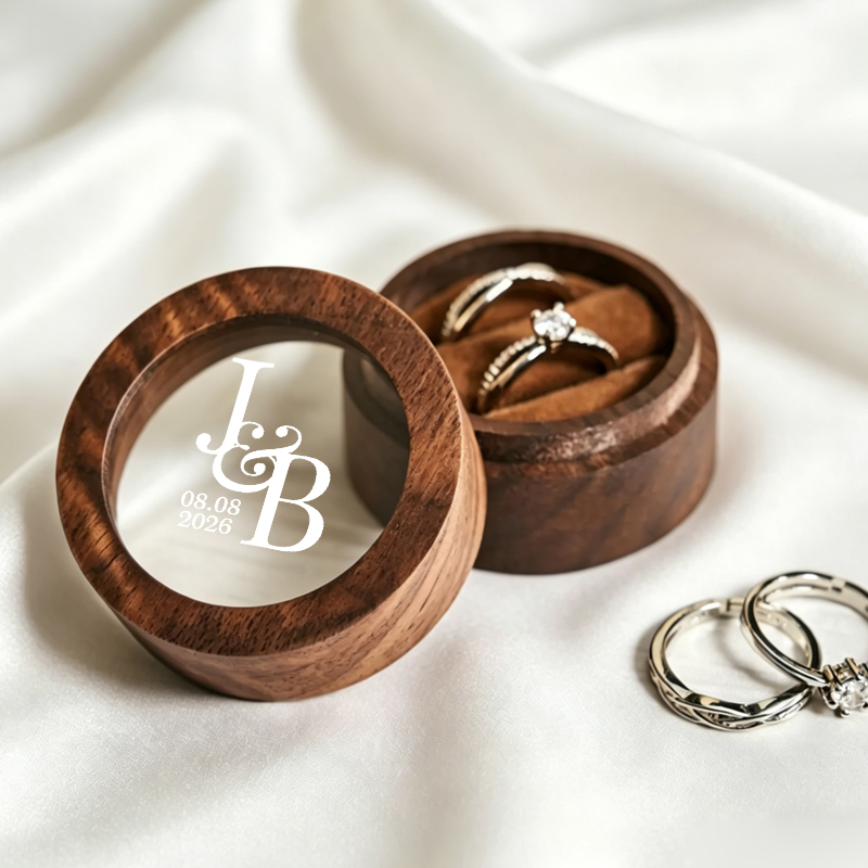 개인 맞춤형 웨딩 반지 상자, 원형 나무 이중 반지 상 - Wood Ring Blank 리뷰 및 가격