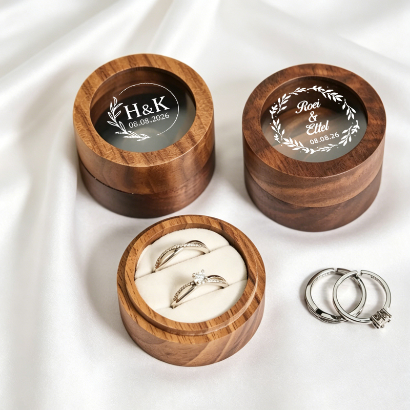 개인 맞춤형 웨딩 반지 상자, 원형 나무 이중 반지 상 - Wood Ring Blank 리뷰 및 가격
