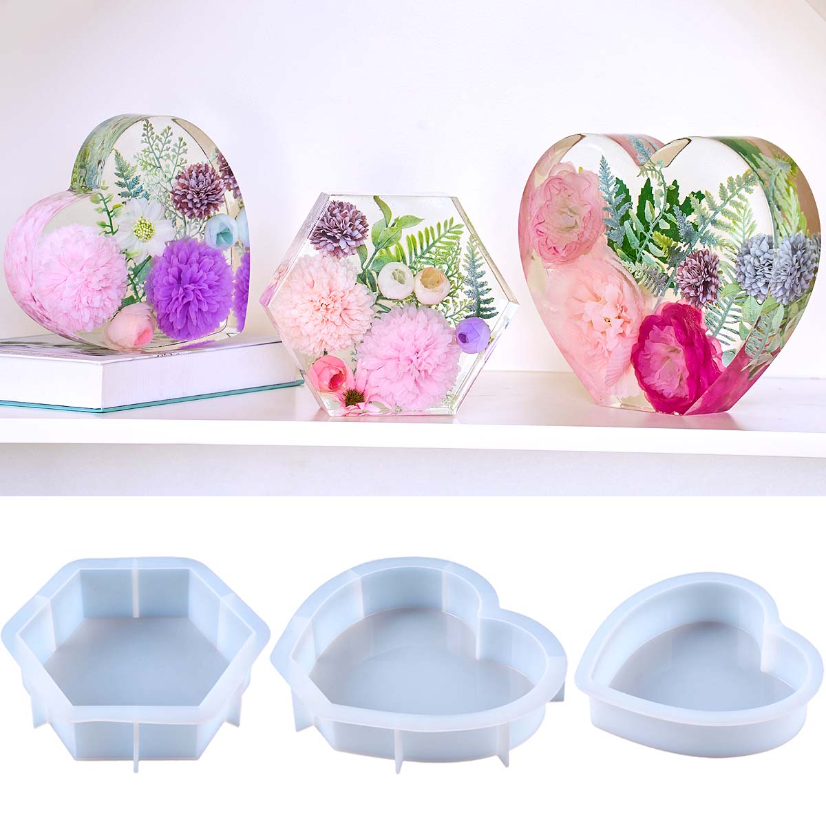 대형 사랑 모양 실리콘 몰드 DIY 하트 육각형 에폭시 - Resin Craft Ideas 리뷰 및 가격