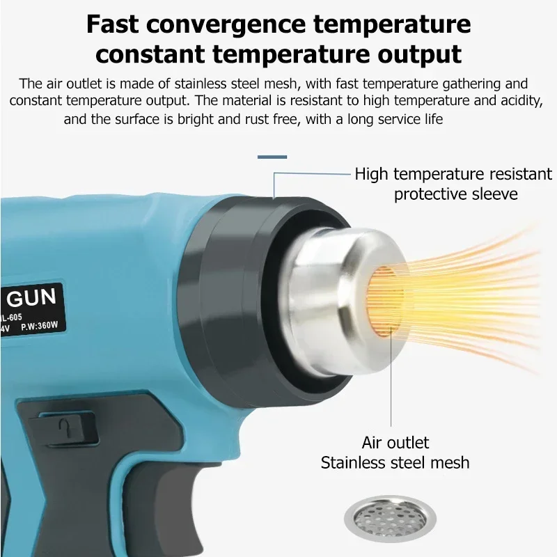 핫 에어건 빠른 가열 휴대용 열풍기 4개 노즐 부착물( - Heat Gun Small 리뷰 및 가격