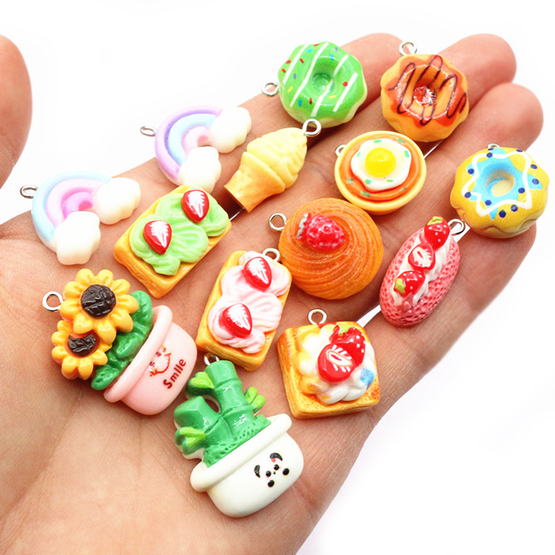 10pcs 혼합 색상 수지 귀여운 케이크 꽃 무지개 롤 - Flower Preservation Resin 리뷰 및 가격
