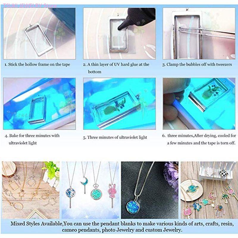 62KE 10x/세트 골드 벌집 펜던트 빈 UV 수지  - Bezels Set Pendant 리뷰 및 가격