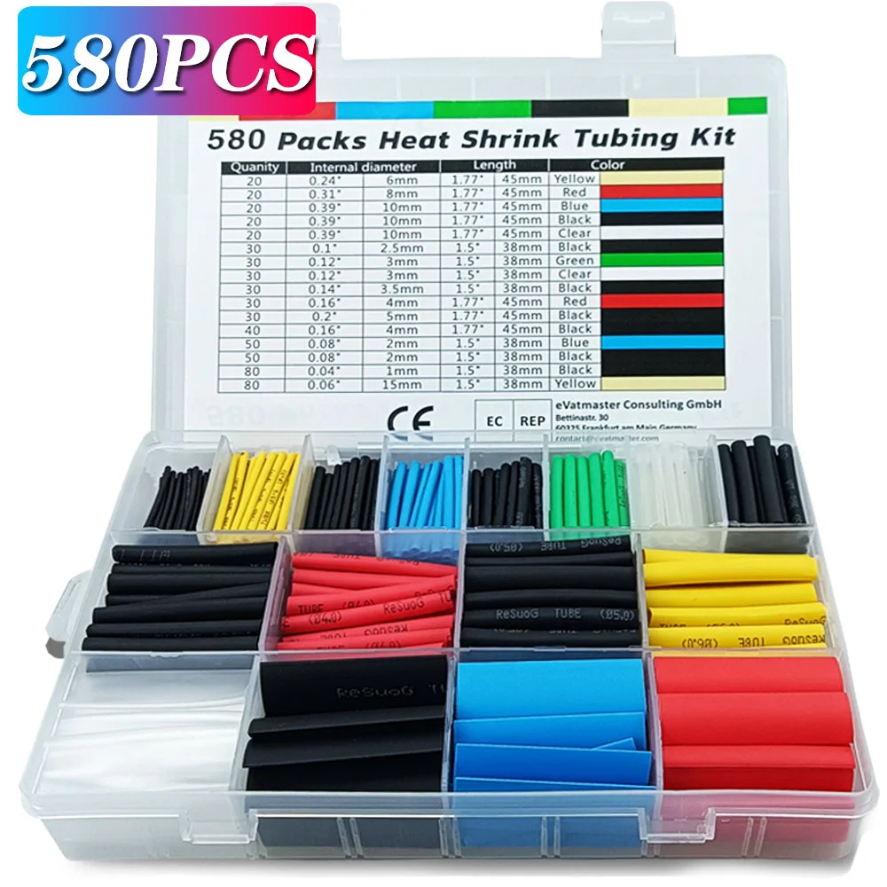 580/530/127PCS 열수축 튜브 키트 2:1 수 - Heat Gun Small 리뷰 및 가격