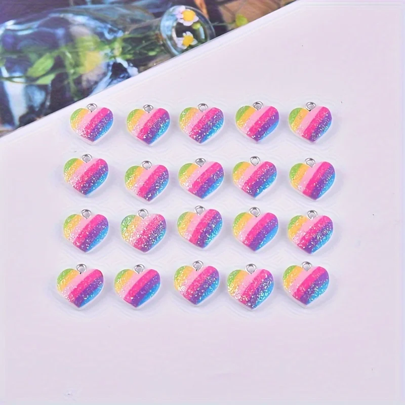 10Pcs 다채로운 하트 수지 참 귀여운 혼합 색상 사 - Resin Crafts Diy 리뷰 및 가격
