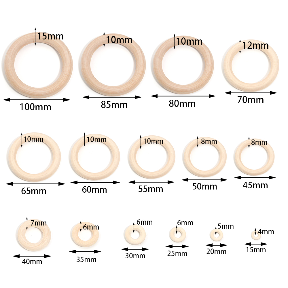 미완성 원목 링 15-100MM 천연 나무 링 마크라메 - Wood Ring Blank 리뷰 및 가격
