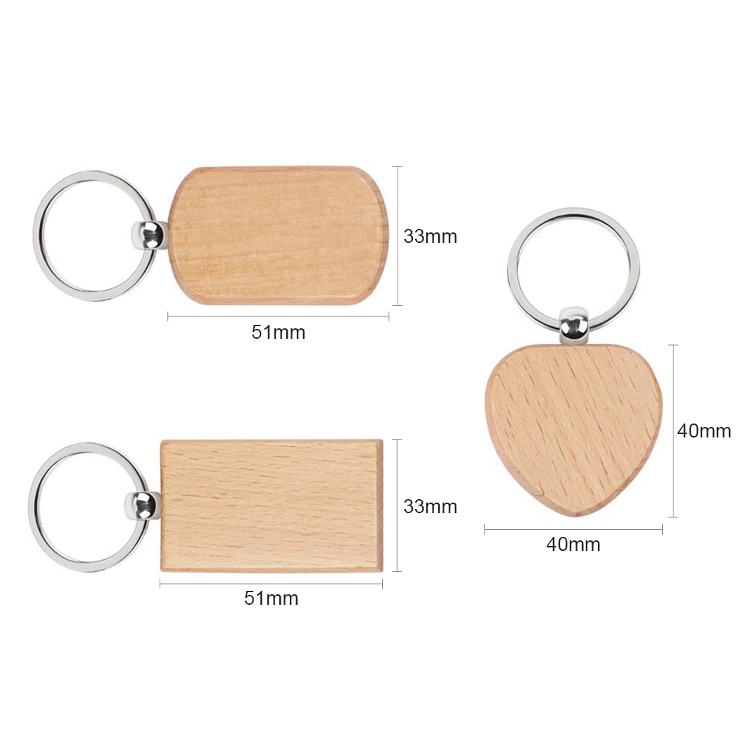20PCS 미완성 나무 열쇠고리 블랭크 직사각형 하트  - Wood Ring Blank 리뷰 및 가격
