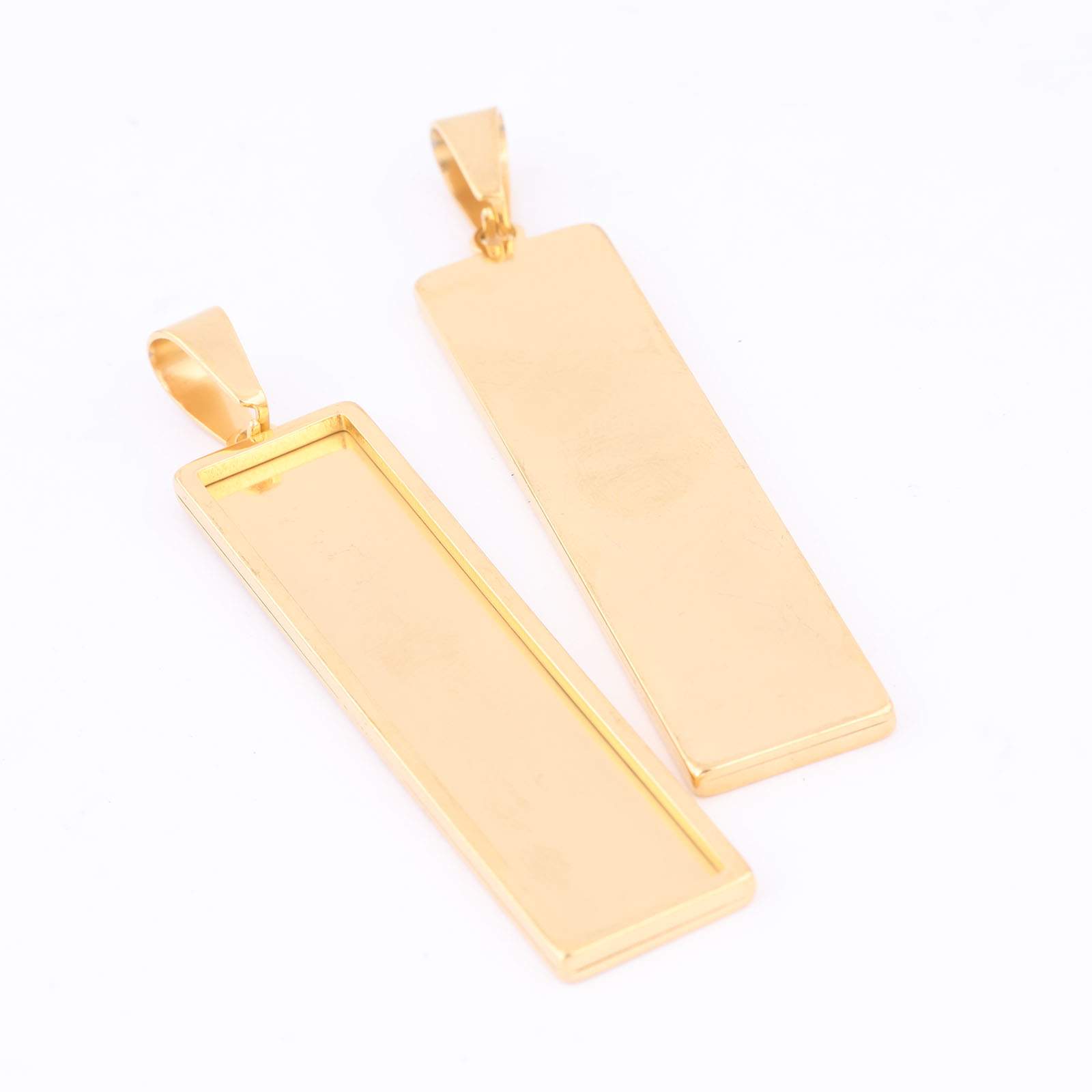 스테인레스 스틸 금도금 직사각형 카보숑 펜던트 베이스  - Bezels Set Pendant 리뷰 및 가격