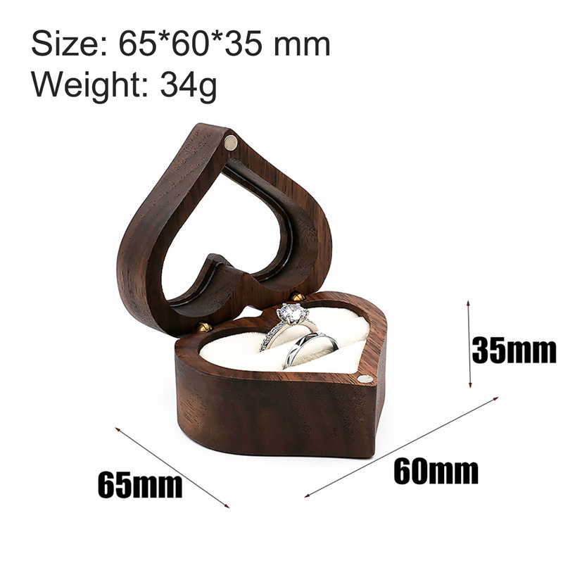 1개 하트 모양 호두나무 반지 상자 프로포즈 약혼 반지 - Wood Ring Blank 리뷰 및 가격