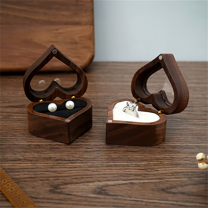 1개 하트 모양 호두나무 반지 상자 프로포즈 약혼 반지 - Wood Ring Blank 리뷰 및 가격
