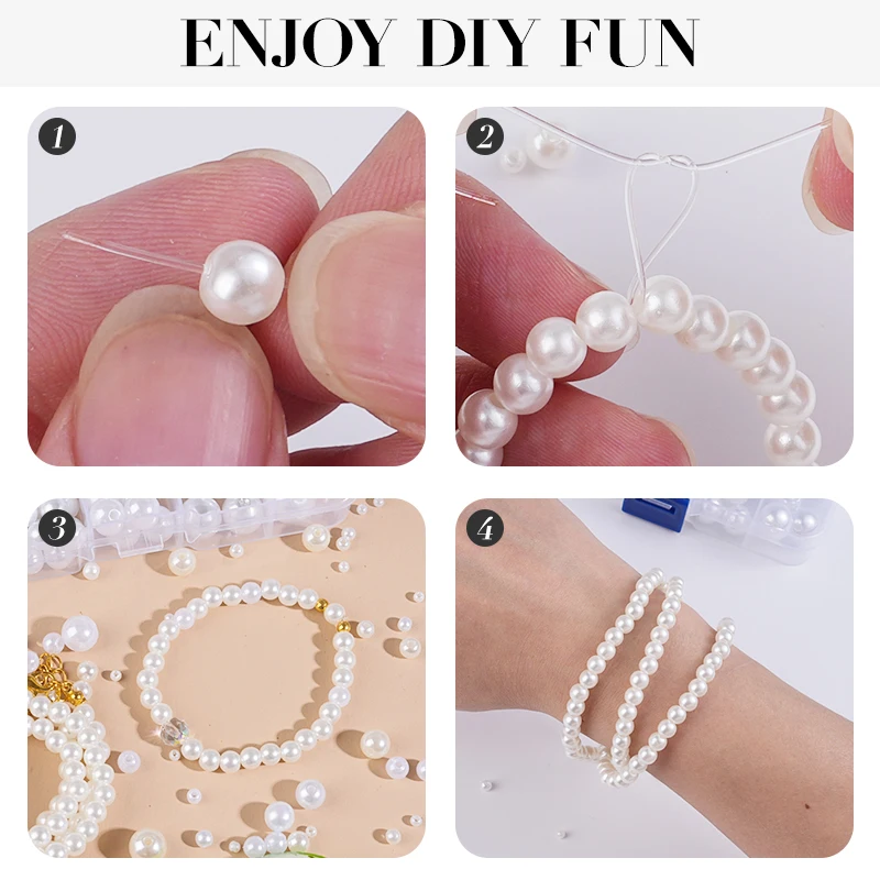 800개 인조 진주 레진 비즈 키트 라운드 진주 비즈  - Resin Crafts Diy 리뷰 및 가격