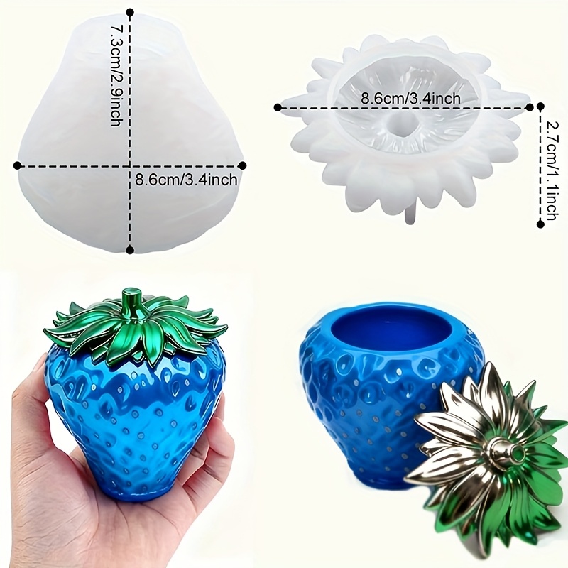 뚜껑이 있는 딸기 모양 레진 몰드 1개, DIY 보석  - Resin Craft Ideas 리뷰 및 가격