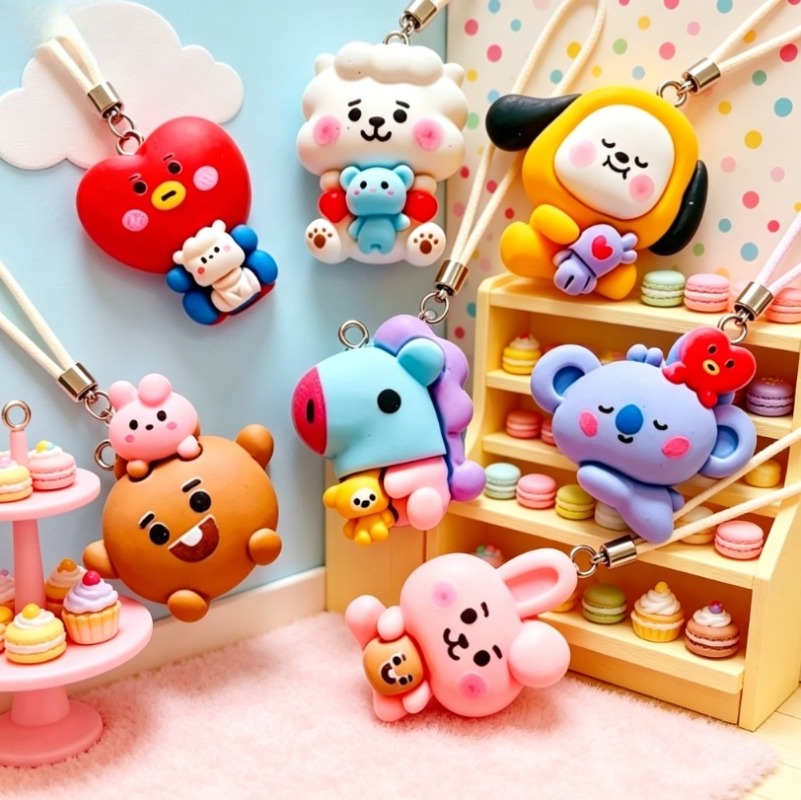 7pcs BT21 수지 만화 참 DIY 액세서리 공예  - Resin Crafts Diy 리뷰 및 가격