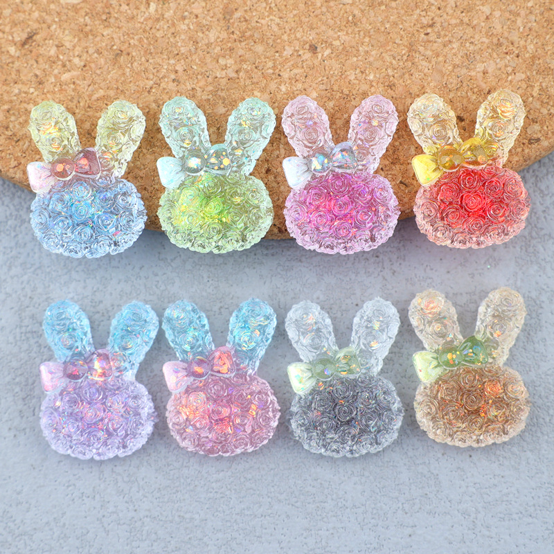 5PCS 18*25mm 빛나는 그라데이션 토끼 수지 카 - Resin Crafts Diy 리뷰 및 가격