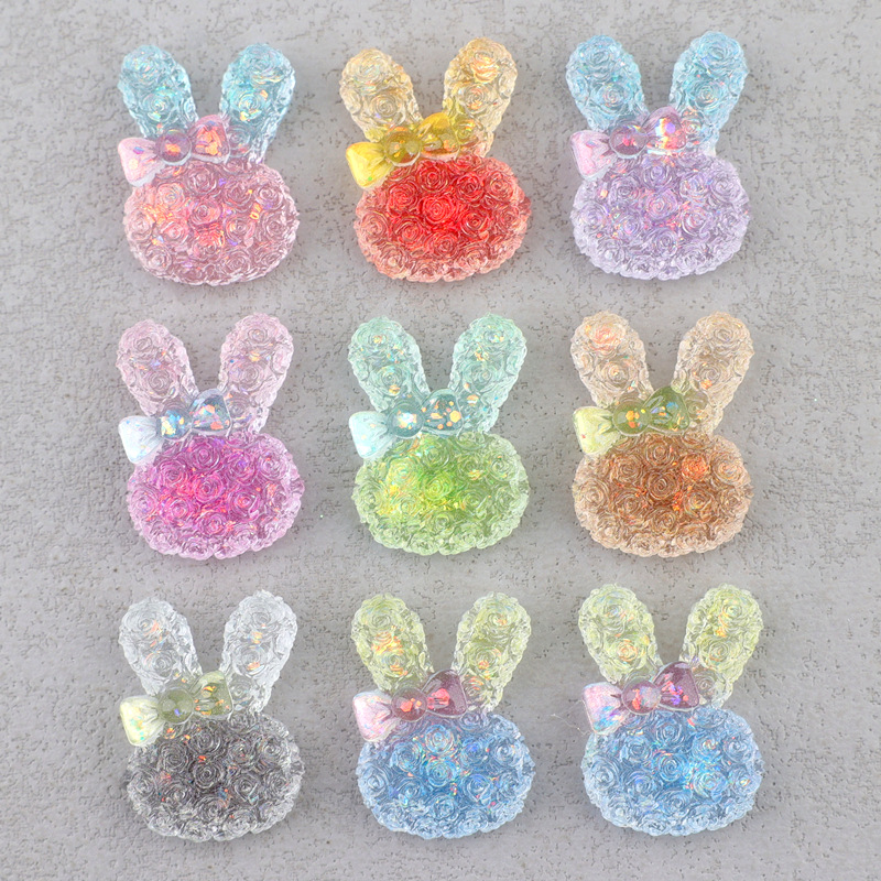5PCS 18*25mm 빛나는 그라데이션 토끼 수지 카 - Resin Crafts Diy 리뷰 및 가격
