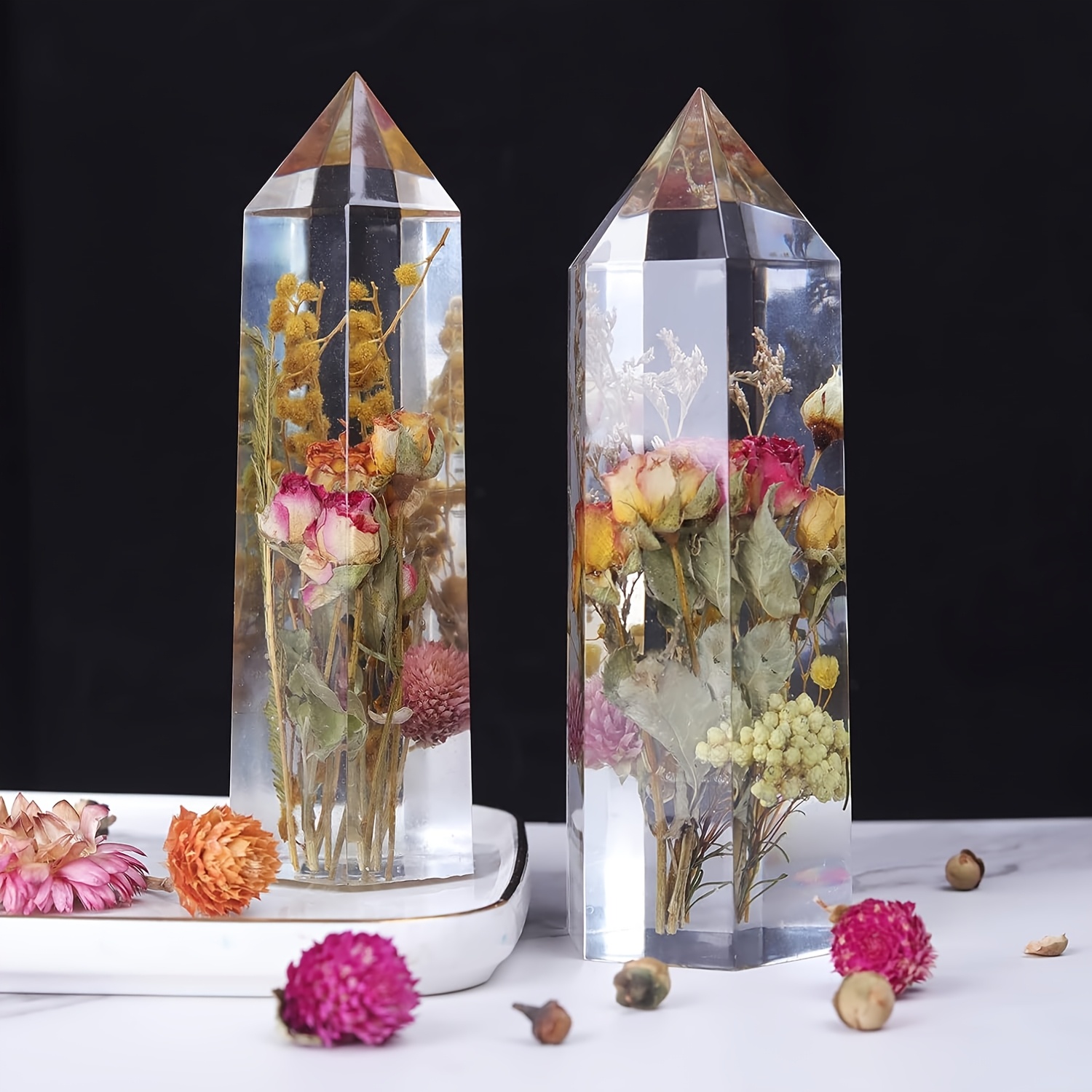 1Pcs 크리스탈 타워 수지 실리콘 몰드, DIY 말린 - Flower Preservation Resin 리뷰 및 가격