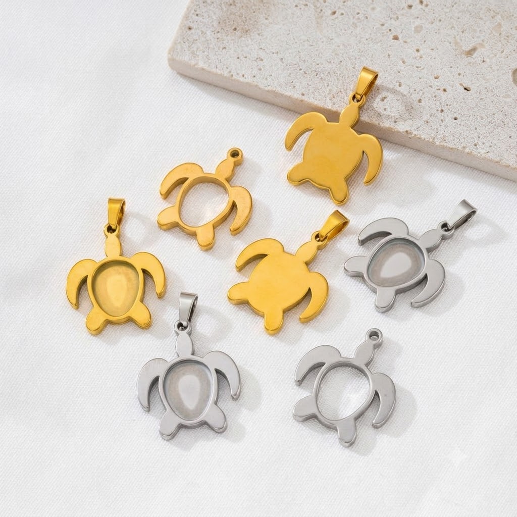 5개/세트 스테인리스 스틸 거북이 카보숑 베이스 세팅  - Bezels Set Pendant 리뷰 및 가격