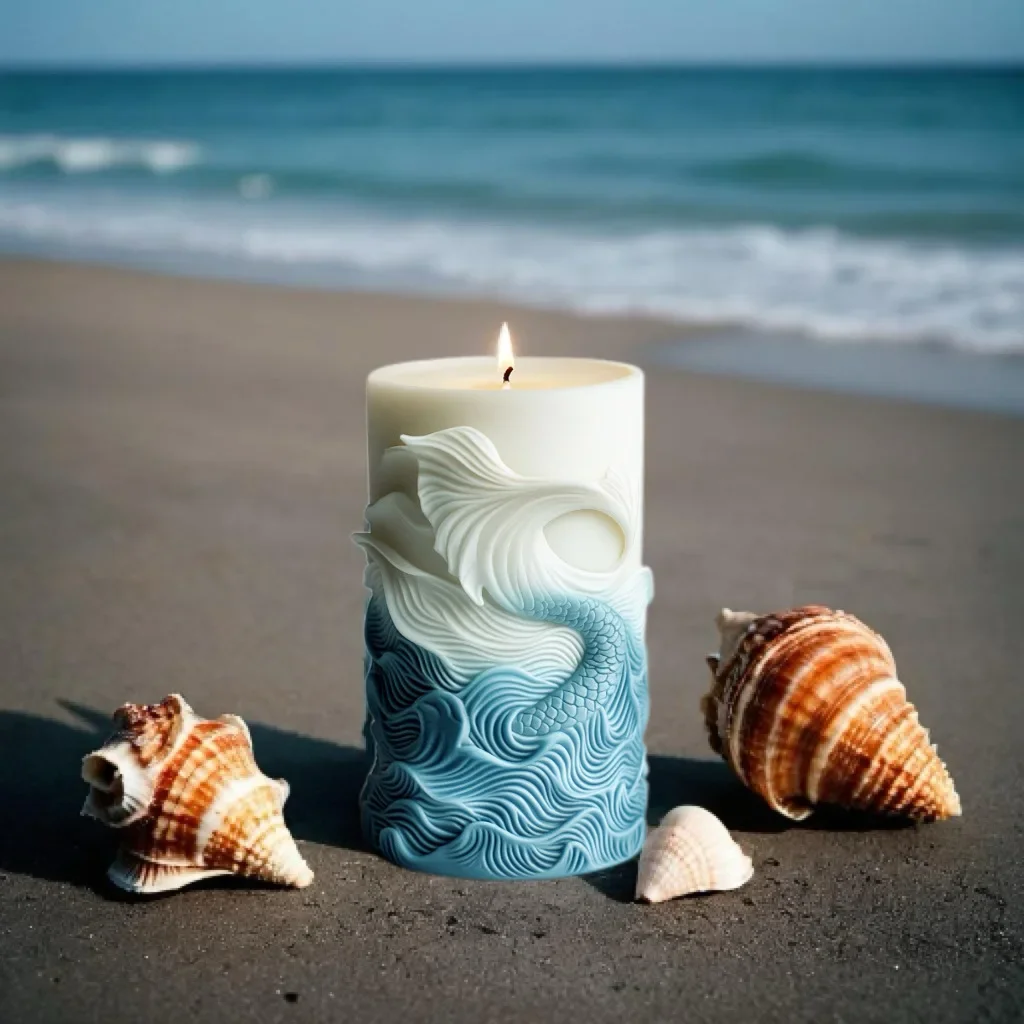 DIY 대양 물결 폼 원통형 양초, 실리콘 몰드, 고래 - Resin Ocean Wave Mold 리뷰 및 가격