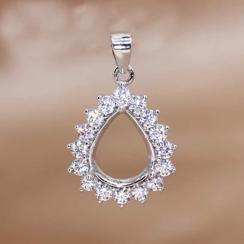 1pc 로즈 황금 은빛 눈물 드롭 배 모양 프롱 베젤  - Bezels Set Pendant 리뷰 및 가격