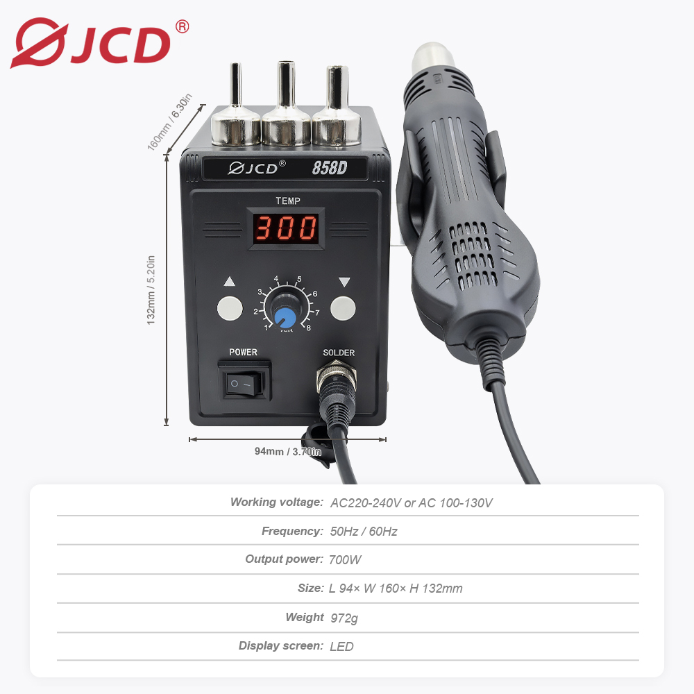 JCD 뜨거운 공기 총 858D 700W BGA 재 작 - Heat Gun Small 리뷰 및 가격