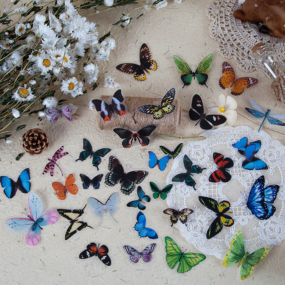 40 개/가방 나비 스티커 애완 동물 투명 장식 날개  - Resin Craft Ideas 리뷰 및 가격