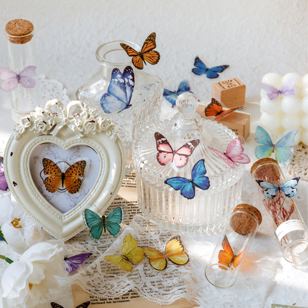40 개/가방 나비 스티커 애완 동물 투명 장식 날개  - Resin Craft Ideas 리뷰 및 가격